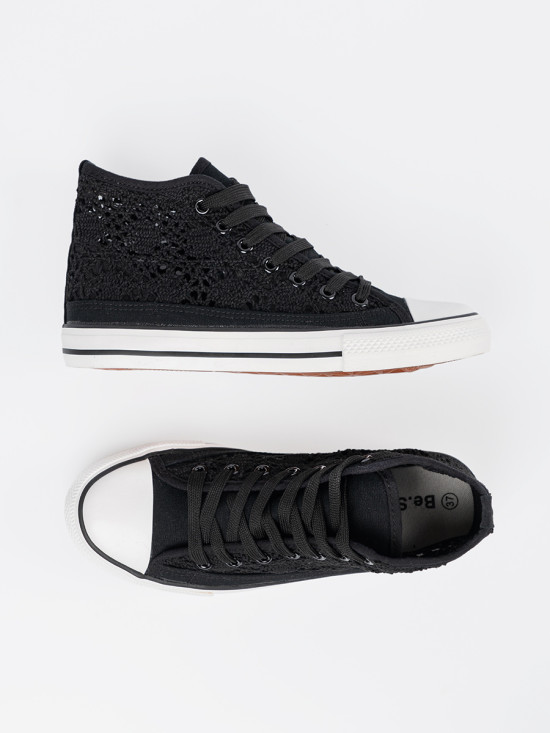 Perforated Black Sneakers