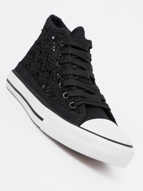 Perforated Black Sneakers