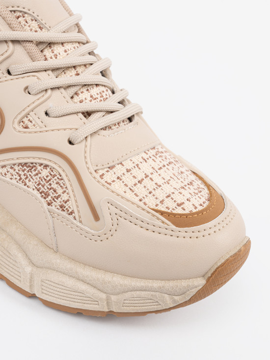 Light Beige Women's Platform Sneakers