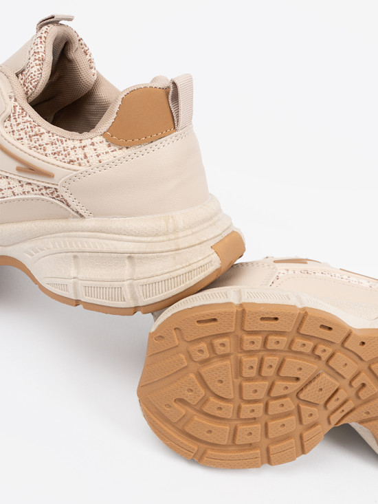 Light Beige Women's Platform Sneakers