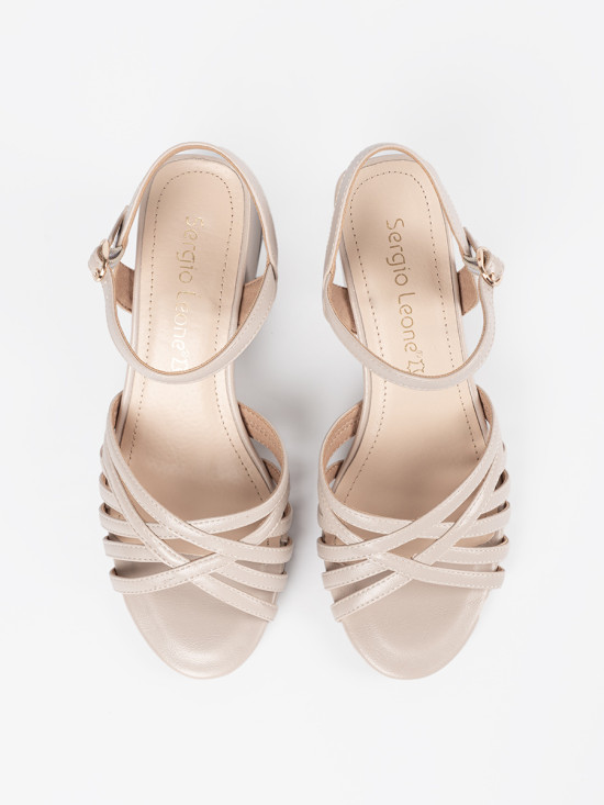Elegant Beige Sandals by Sergio Leone