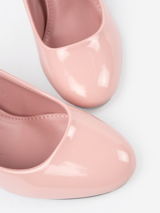 Pink Patent Leather Block Heels