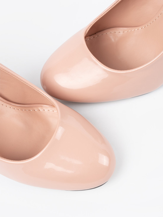 Light Beige Patent Heels