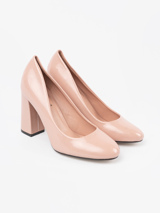 Light Beige Patent Heels