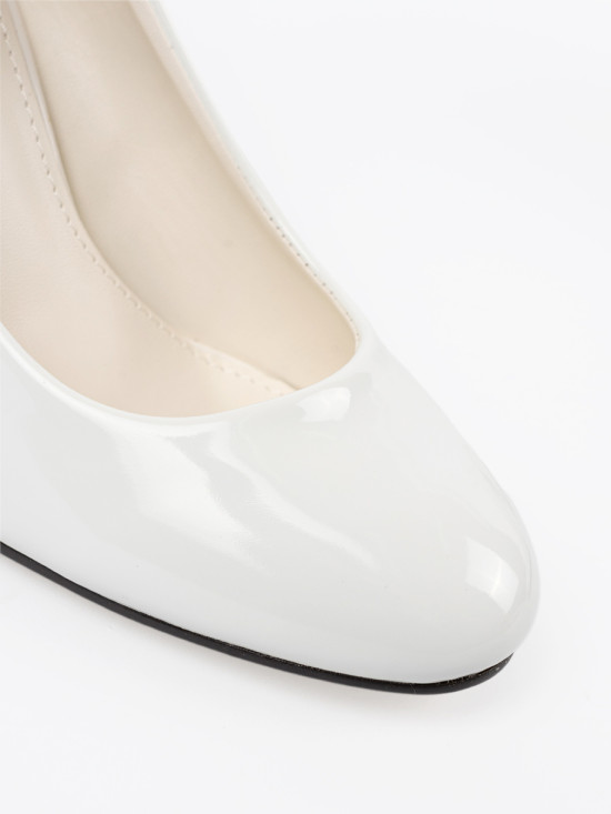 White Patent Pumps