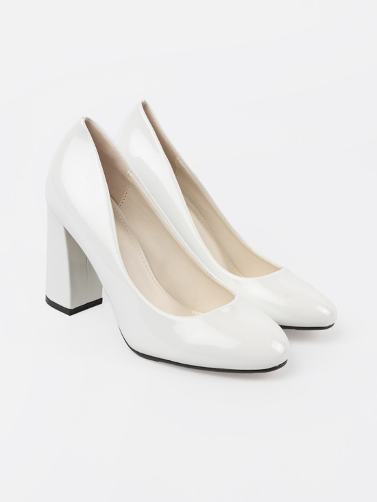 White Patent Pumps