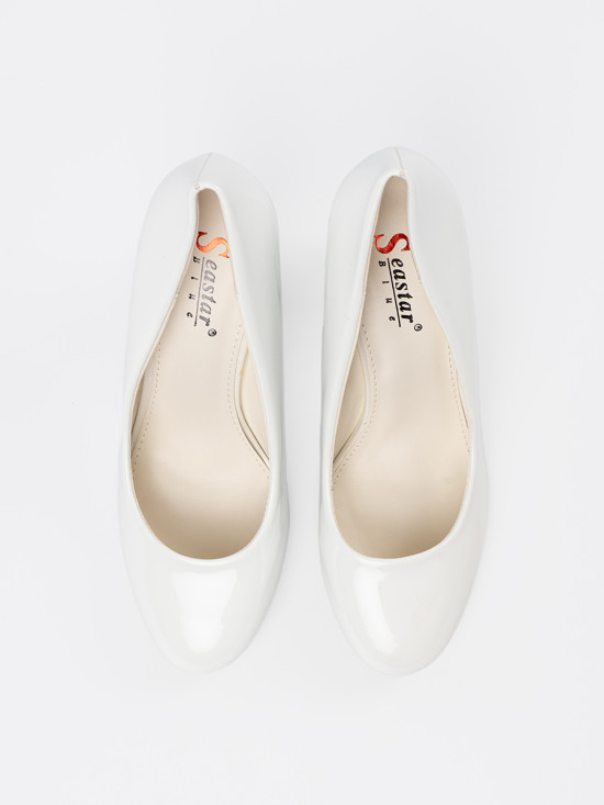 White Patent Pumps