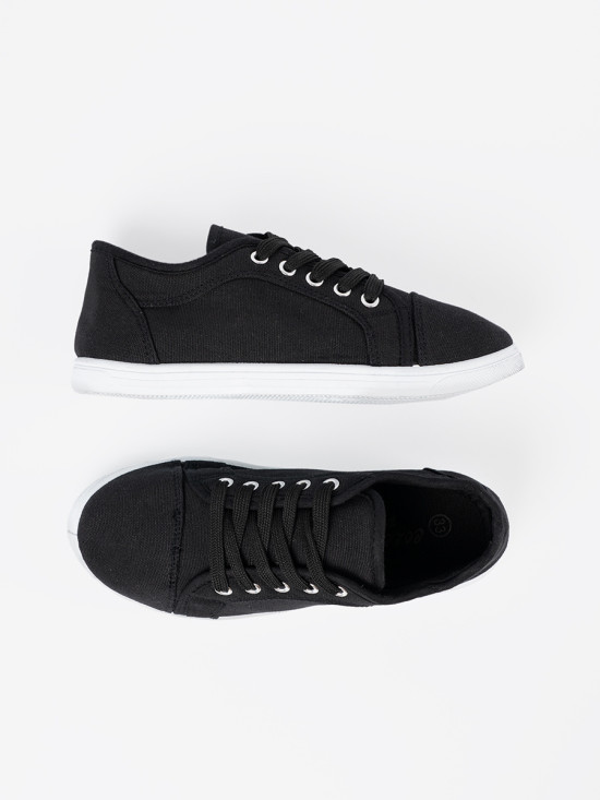 Black Lace-Up Sneakers