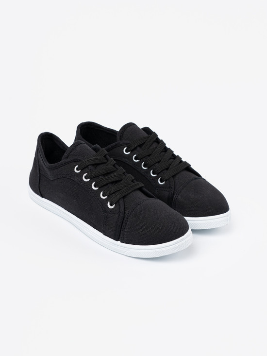 Black Lace-Up Sneakers