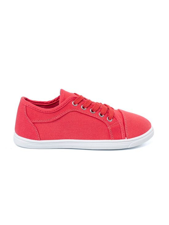 Red Lace-Up Sneakers
