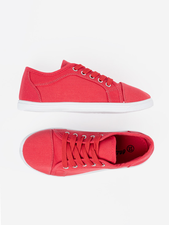 Red Lace-Up Sneakers