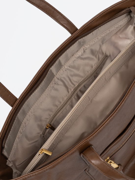 Brown Bag with Golden Details