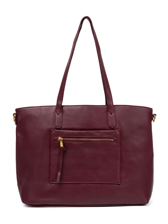 Burgundy Bag with Golden Details