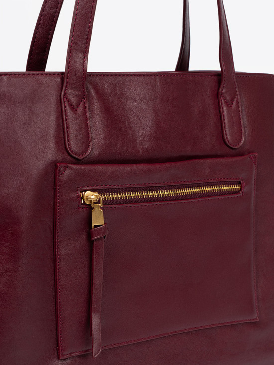 Burgundy Bag with Golden Details