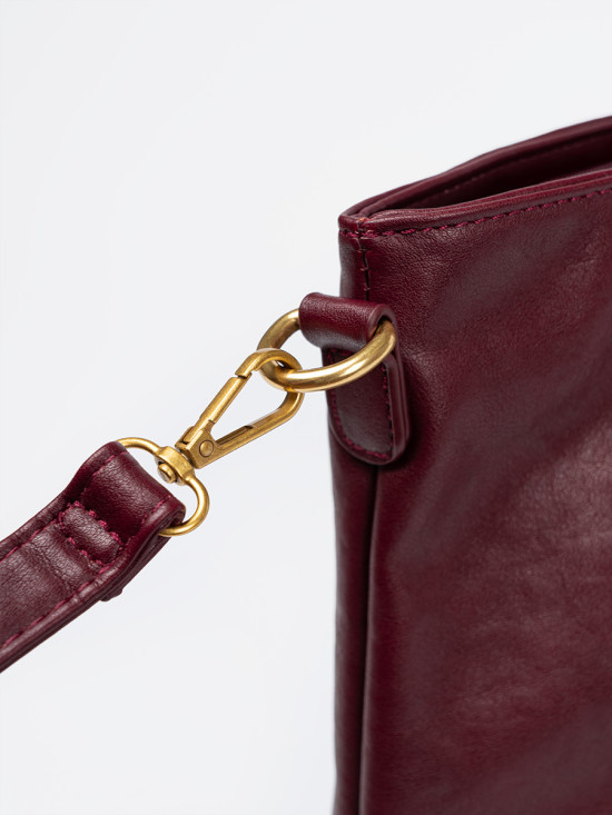 Burgundy Bag with Golden Details