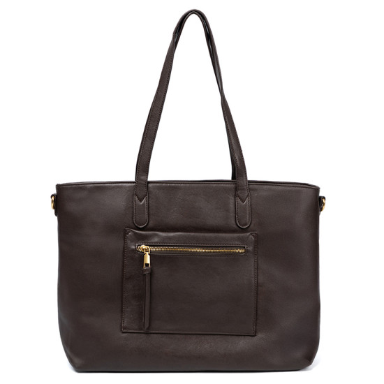 Dark Brown Bag with Golden Details