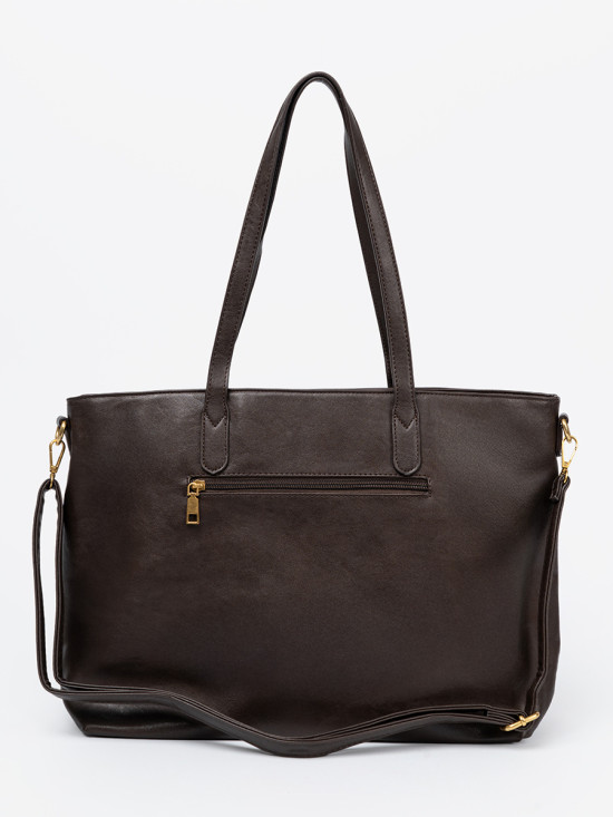 Dark Brown Bag with Golden Details