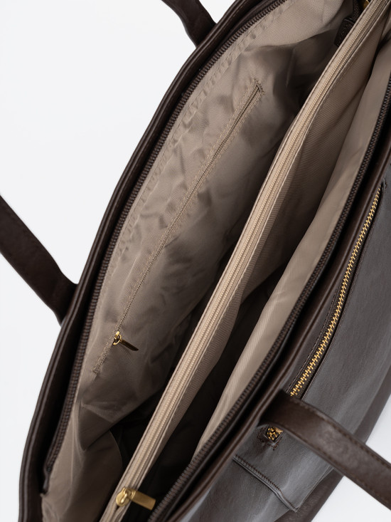 Dark Brown Bag with Golden Details