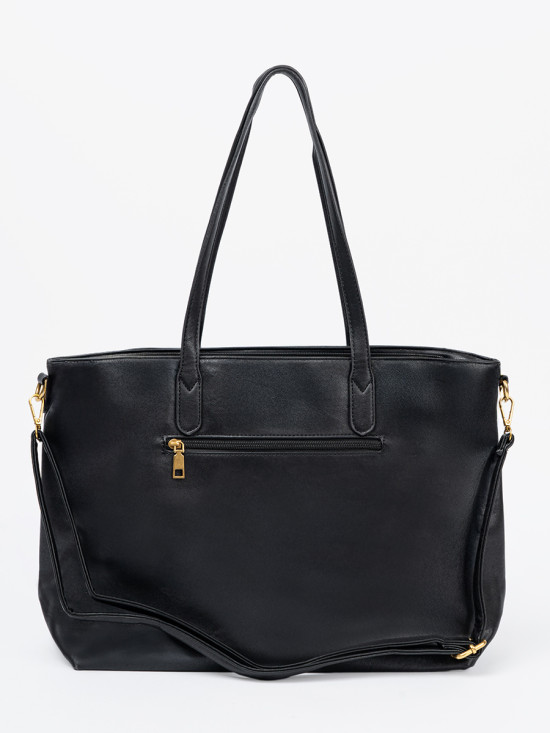 Black Handbag with Golden Details