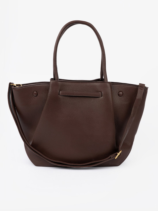 Spacious Dark Brown Eco-Leather Bag