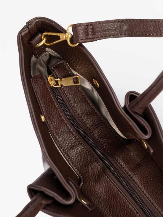 Spacious Dark Brown Eco-Leather Bag