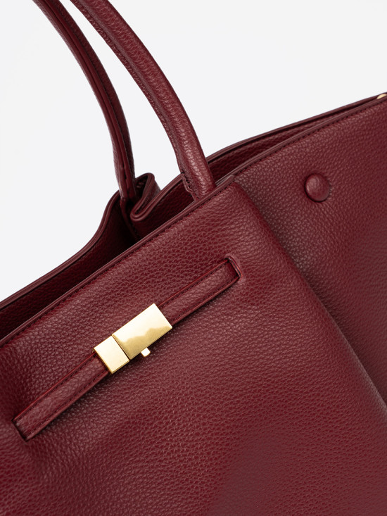 Elegant Burgundy Shoulder Shopper