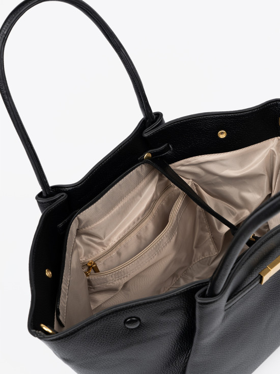 Classic Shopper in Textured Eco-Leather