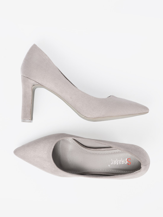 Classic Grey Suede High Heels