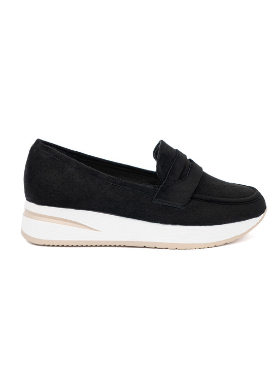 Black Suede Platform Moccasins