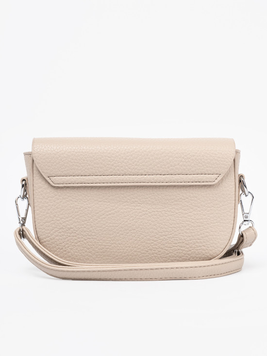 Elegant Beige Crossbody Bag with Decorative Heart