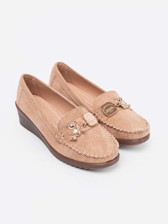 Women's Loafers with Bear Application