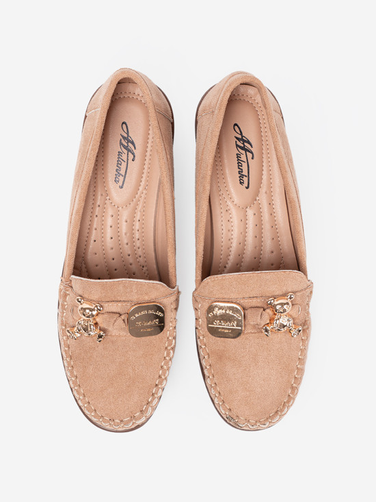 Women's Loafers with Bear Application