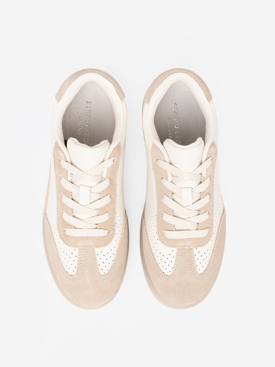 Light Beige Perforated Sneakers
