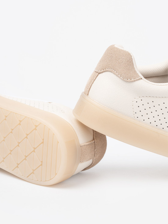 Light Beige Perforated Sneakers