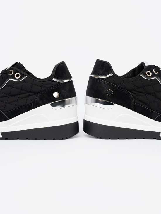 Black Wedge Sneakers