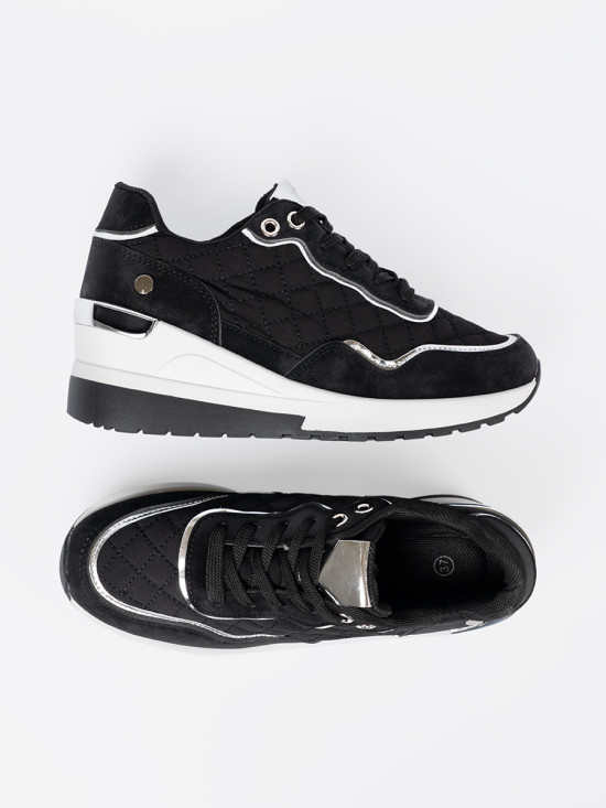 Black Wedge Sneakers