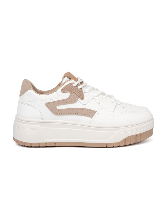White-beige Platform Sneakers