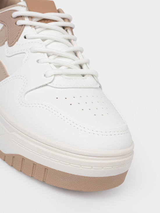 White-beige Platform Sneakers