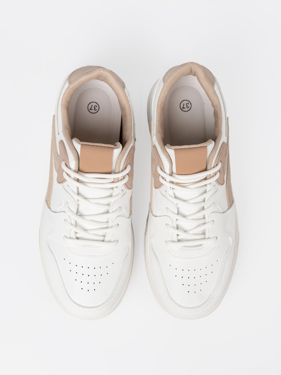 White-beige Platform Sneakers