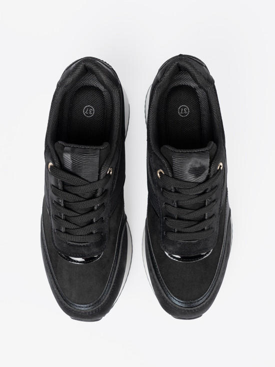 Modern Black Sneakers with Shiny Details
