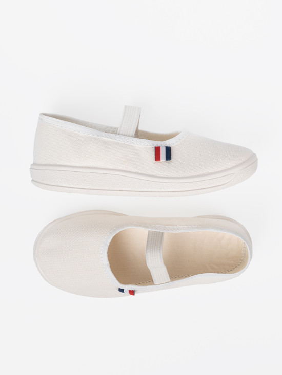 Lightweight White Shoes with Elastic Strap
