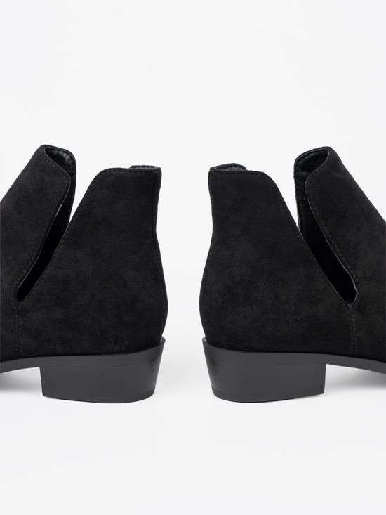 Black Ankle Boots with Cutouts