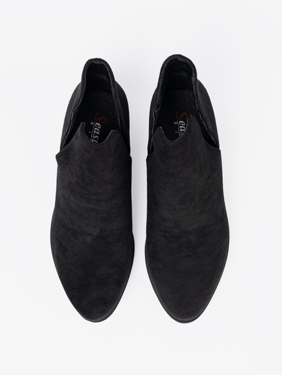 Black Ankle Boots with Cutouts