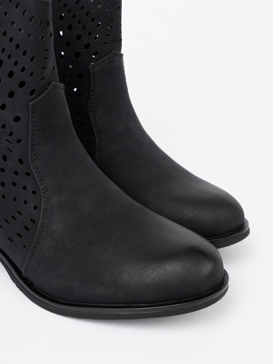 Lace-Up Black Ankle Boots