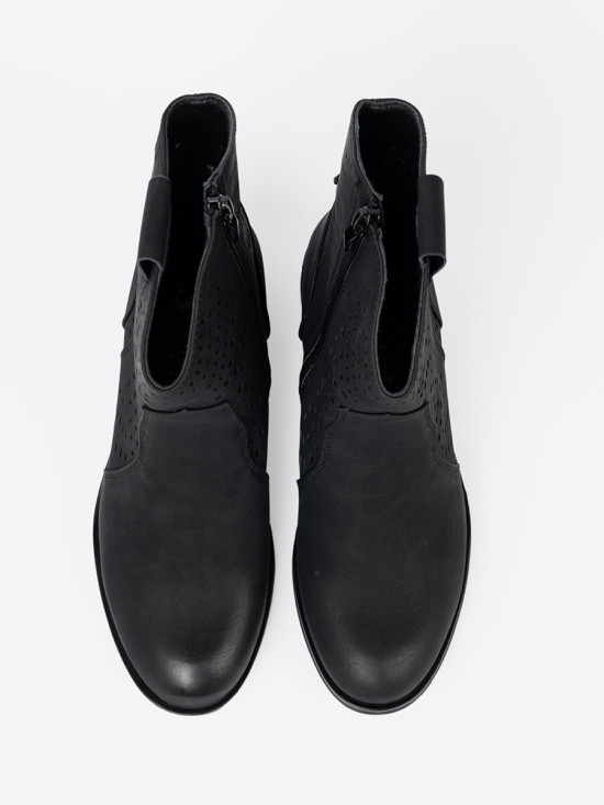 Lace-Up Black Ankle Boots