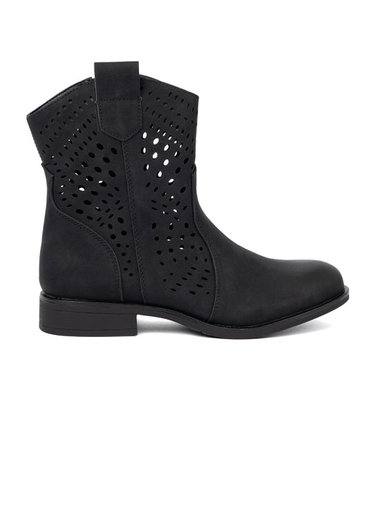 Lace-Up Black Ankle Boots