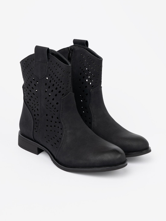 Lace-Up Black Ankle Boots
