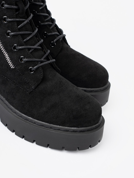 Black Ankle Boots with Suede Finish