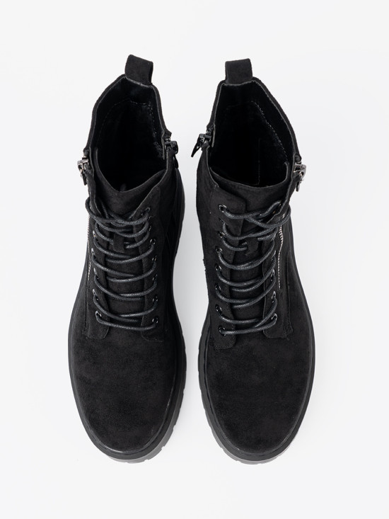 Black Ankle Boots with Suede Finish