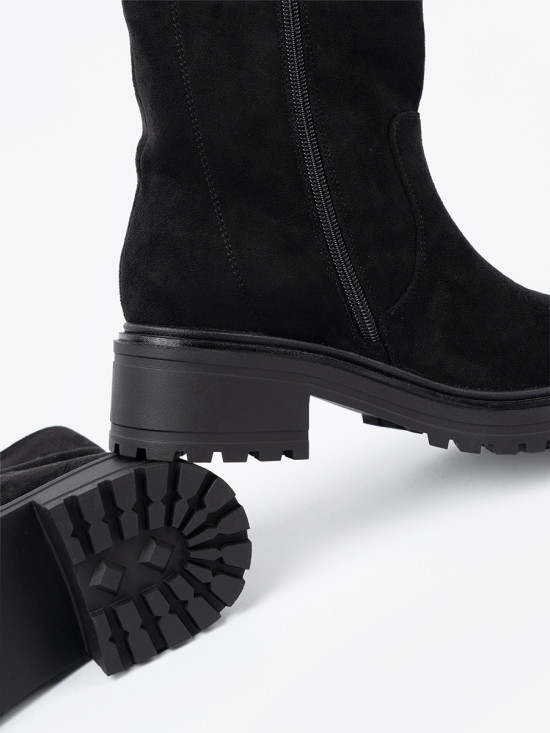 Black Ankle Boots with Chunky Sole